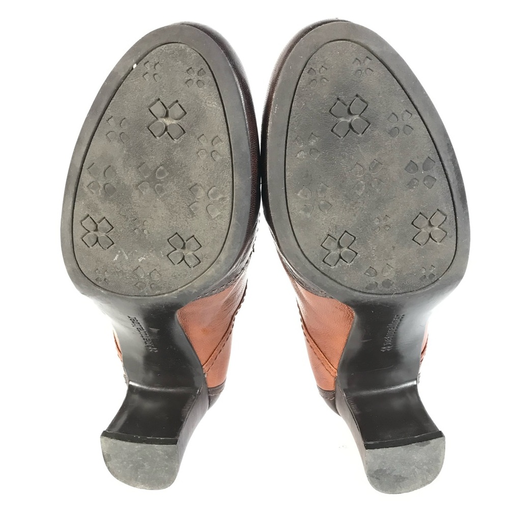 Naturalizer Two-Tone Brown Leather Lace-Up Heeled Oxfords - Picture 7 of 8